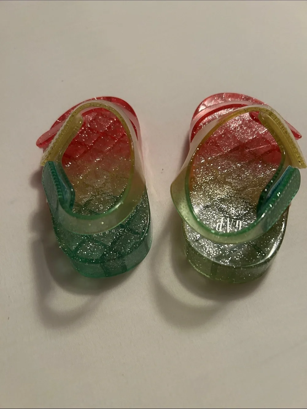 GAP Kids Glitter Jelly Sandals - Green Yellow Pink Red